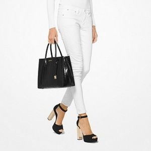 Michael Kors black Mercer Snake Skin handbag